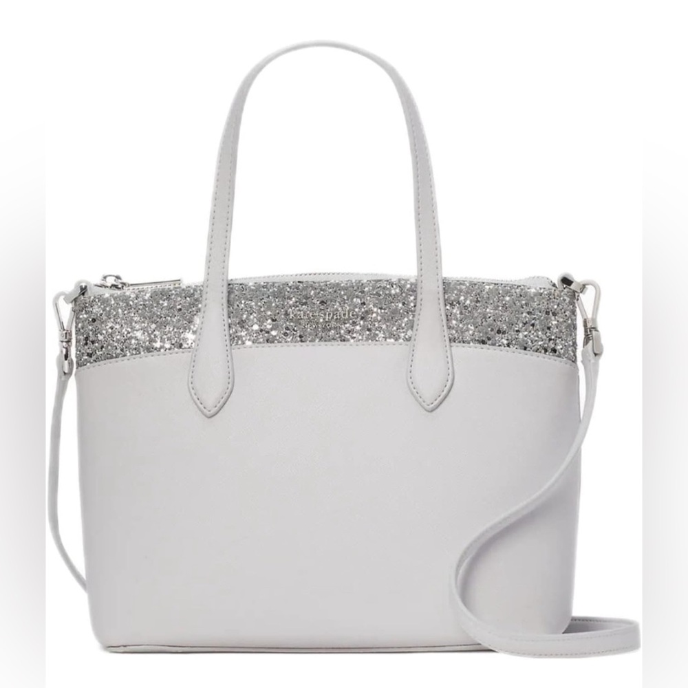 Kate Spade Flash Glitter satchel grey
